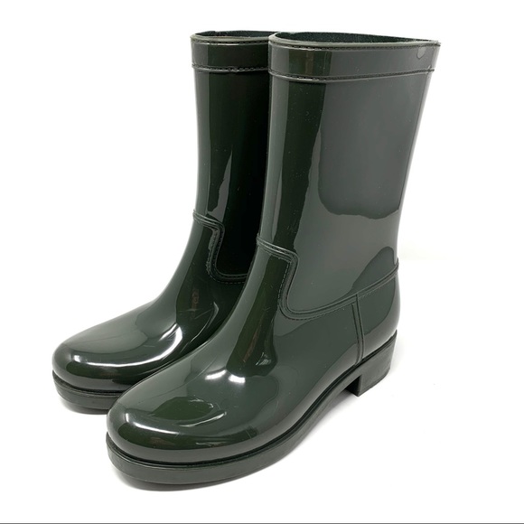 Aldo Shoes - Aldo Hunter Green Rain Boots Gold Studded Size 7/8